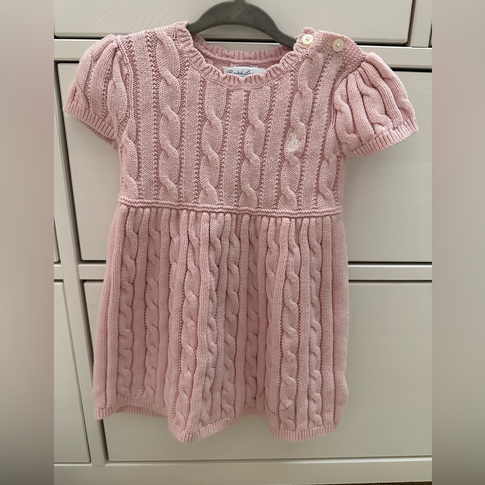 Ralph Lauren cable knit baby sweater dress.